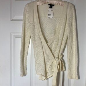 Angora Blend Wrap Sweater